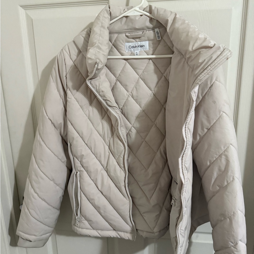 Calvin Klein Cream Puffer Jacket